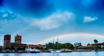 Rainbow over Oslo, Norway