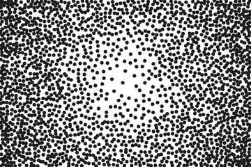 Random halftone. Pointillism style. Background with irregular, chaotic dots, points, circle. 