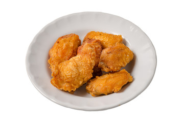 Fried chicken wings on isolate