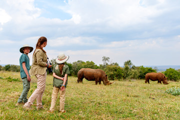 Family on safari