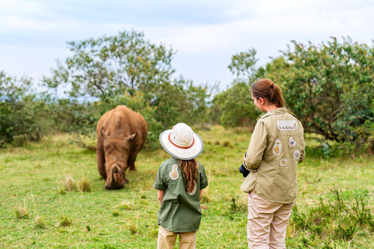 Family on safari