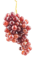 Ripe red grape isolated on white