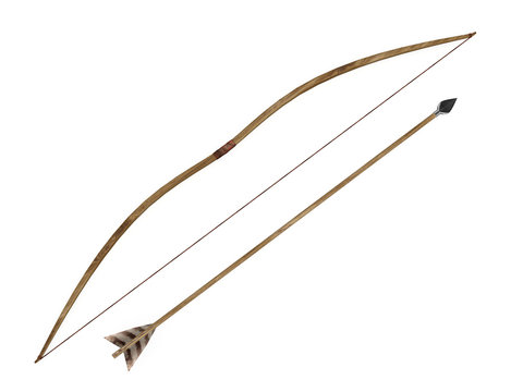 longbow with arrow 3d rendering