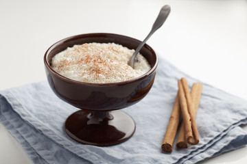 Rice pudding with cinnamon