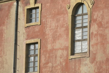 Fototapeta na wymiar facade of abandoned historical building in prague