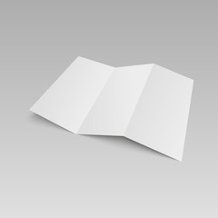 Threefold white template paper. Vector illustration