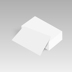 Stack of blank business card with soft shadows. Vector