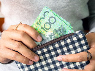 Dollar australia money in pocket.