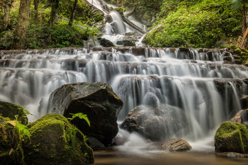 Fototapeta na wymiar soft water of the stream in the natural park