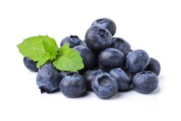 Blueberries with leaves