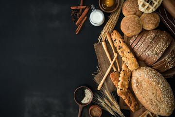 Group of different types of bread