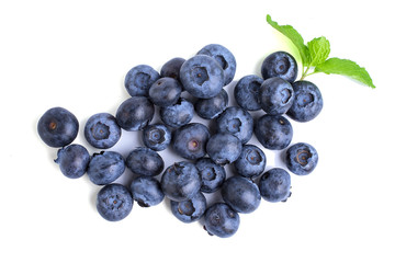 Blueberries with leaves