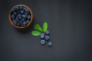 blueberries on black