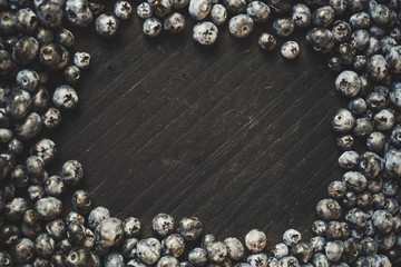 blueberry berries on a black background