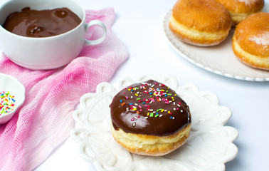 Decorated donut with donuts decoration set