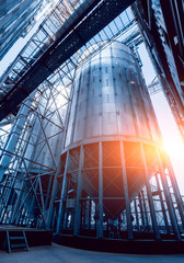 Modern silos for storing grain harvest. Agriculture. © romaset