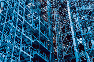 Modern silos for storing grain harvest. Agriculture.