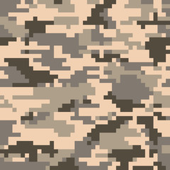 Digital pixel camouflage seamless pattern