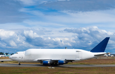 Large cargo plane on runway