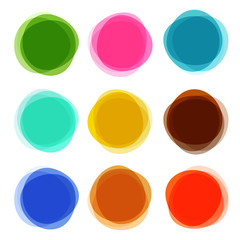 Abstract Shapes Set. Colorful Vector Circle Objects Isolated on White Background.