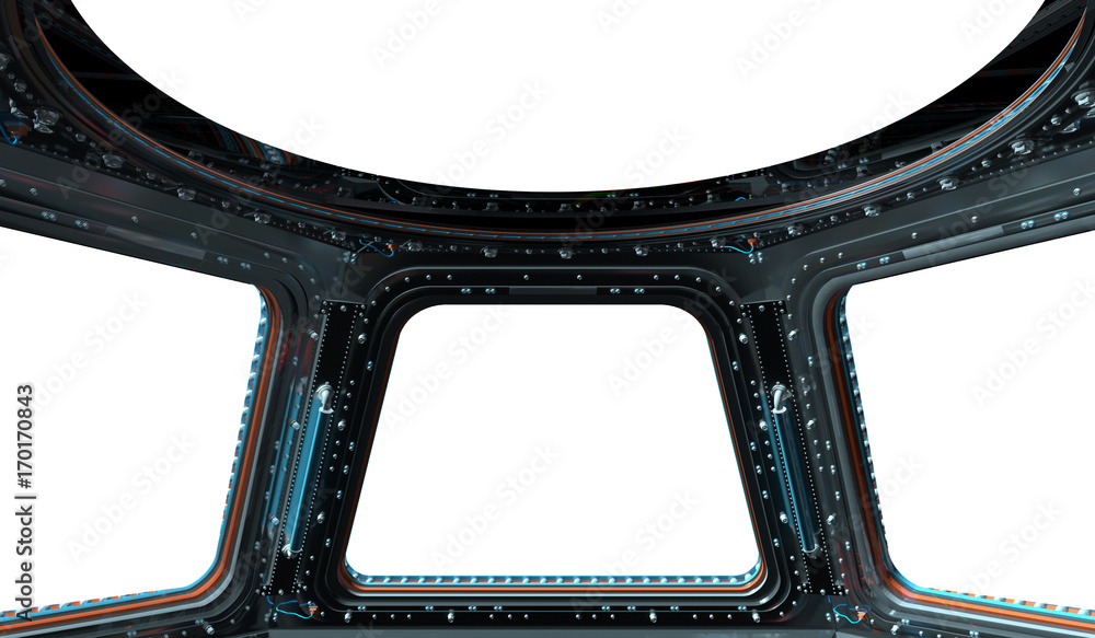 Poster Space station window 3D rendering