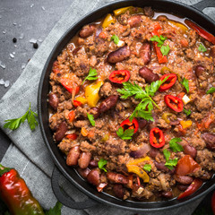 Chili con carne. Traditional mexican food.