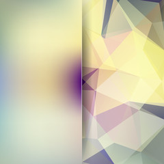 Background of pastel yellow, gray geometric shapes. Blur background with glass. Colorful mosaic pattern. Vector EPS 10. Vector illustration