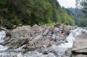 River in Bieszczady National Park. Sine Wiry.