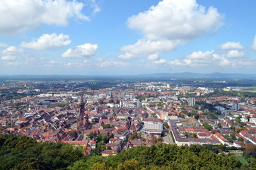Fototapeta na wymiar Blick vom Schlossbergturm auf Freiburg