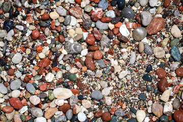 feuchte Kieselsteine, Textur, Hintergrund