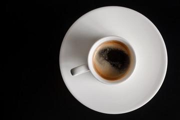 Coffee cup on black background isolated