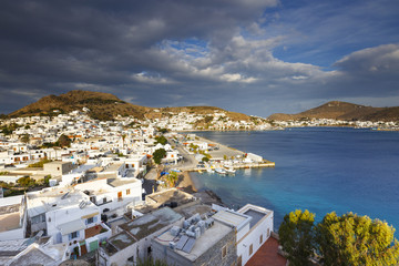 Fototapeta na wymiar View of Skala village on Patmos island in Greece. 