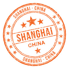 Fototapeta premium Szanghaj Chiny Stamp