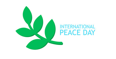 olive branch and banner for International Peace Day poster