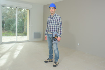 builder happy to have finished the job