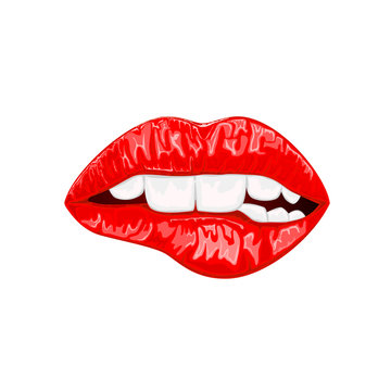 Red female lips