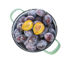garden plums isolated on a white background