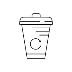 Modern thin line icon of Trash can. Premium quality outline symbol. Simple mono linear pictogram, drawing, art, sign. Stroke vector logo concept for web graphics.