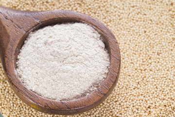 pile of seeds and amaranth flour