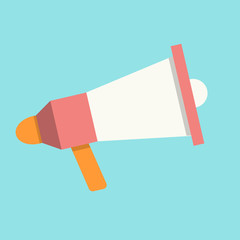 Megaphone illustration in flat style.