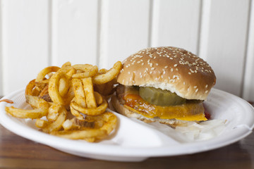 Veggie Burger and Fries