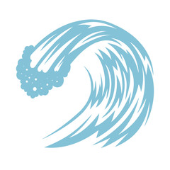 Fototapeta na wymiar Drawing sea wave vector illustration.