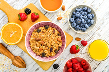 Ingredients for healthy breakfast