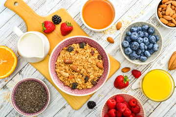 Ingredients for healthy breakfast