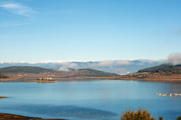 Amazing Autumn view of Batak Reservoir, Rhodopes Mountain, Bulgaria
