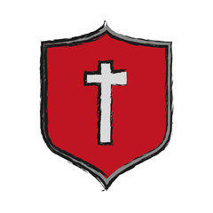 Fototapeta premium shield icon over white background colorful design vector illustration