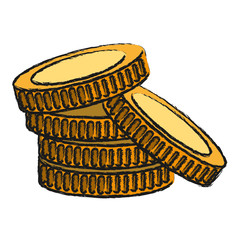 money coin icon over white background vector illustration