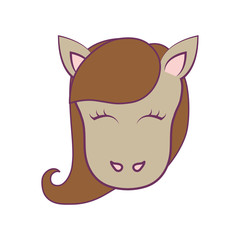 magical unicorn icon over white background colorful design vector illustration