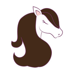 magical unicorn icon over white background colorful design vector illustration