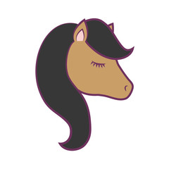 magical unicorn icon over white background colorful design vector illustration